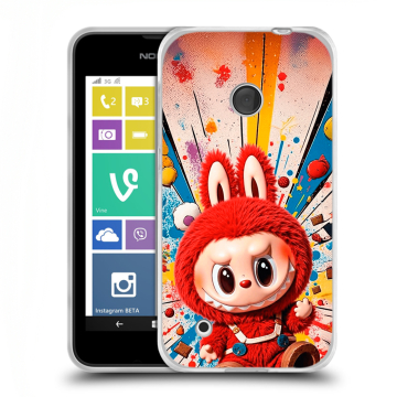Пластиковый чехол на Nokia Lumia 530 с принтом Labubu Лабубу