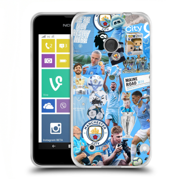 Пластиковый чехол на Nokia Lumia 530 с принтом Man City Манчестер Сити