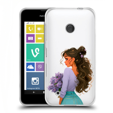 Пластиковый чехол на Nokia Lumia 530 с принтом девушка цветы