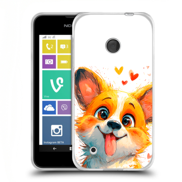 Пластиковый чехол на Nokia Lumia 530 с принтом корги Пластиковый чехол на Nokia Lumia 530 с принтом корги