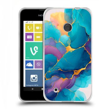 Пластиковый чехол на Nokia Lumia 530 с принтом Мрамор блестки