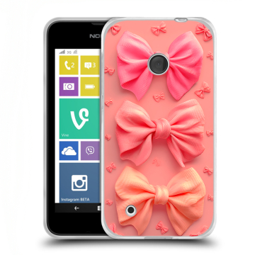 Пластиковый чехол на Nokia Lumia 530 с принтом Розовые бантики Пластиковый чехол на Nokia Lumia 530 с принтом Розовые бантики