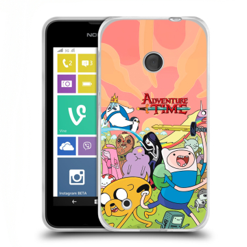 Пластиковый чехол на Nokia Lumia 530 с принтом Adventure time Время приключений