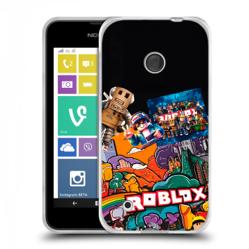 Пластиковый чехол на Nokia Lumia 530 с принтом Roblox Роблокс