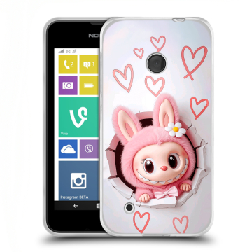 Пластиковый чехол на Nokia Lumia 530 с принтом Labubu Лабубу