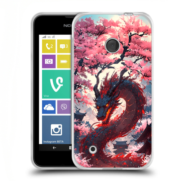 Пластиковый чехол на Nokia Lumia 530 с принтом Дракон Японский
