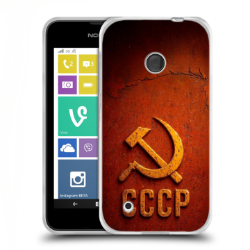 Пластиковый чехол на Nokia Lumia 530 с принтом Флаг Герб СССР Пластиковый чехол на Nokia Lumia 530 с принтом Флаг Герб СССР