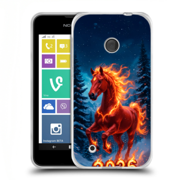 Пластиковый чехол на Nokia Lumia 530 с принтом Новый год коня