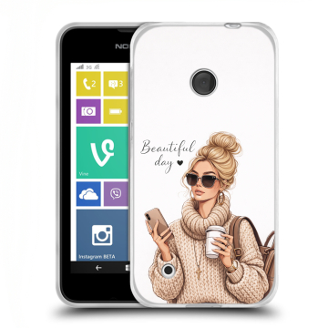 Пластиковый чехол на Nokia Lumia 530 с принтом женский