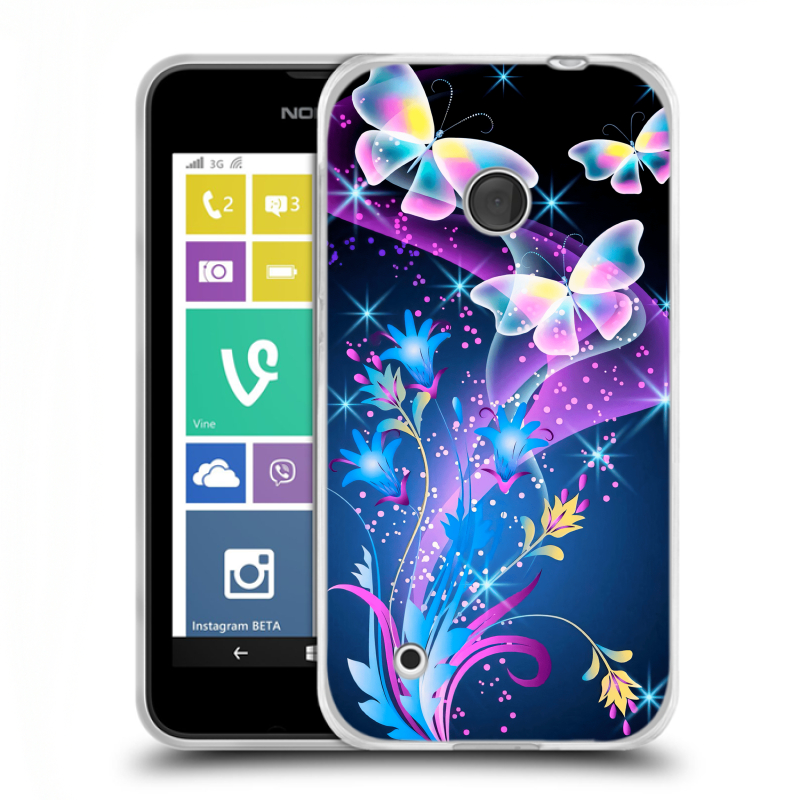 Пластиковый чехол на Nokia Lumia 530 с принтом Бабочки Пластиковый чехол на Nokia Lumia 530 с принтом Бабочки