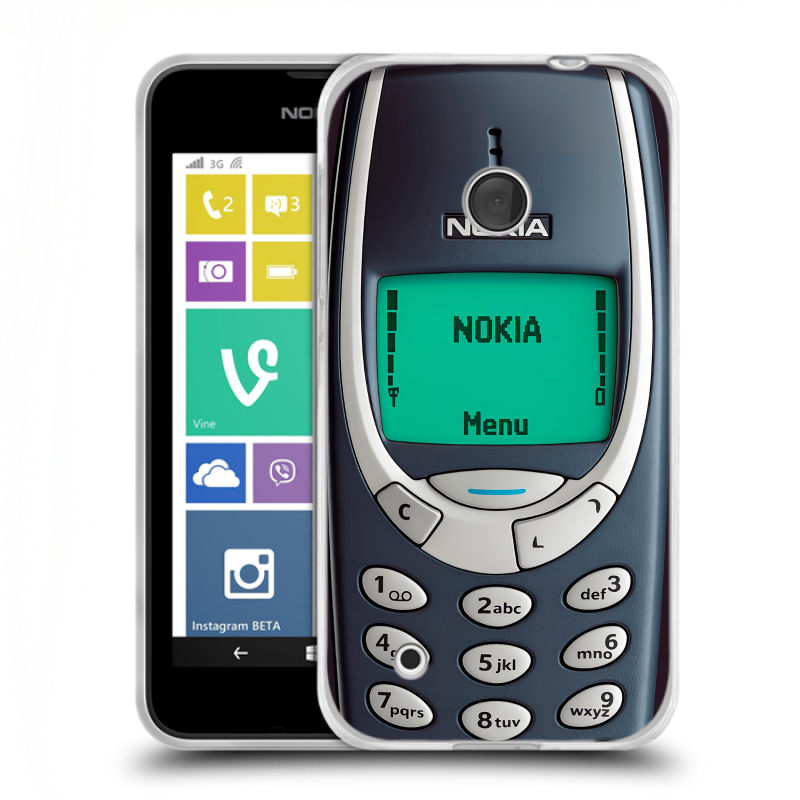 Пластиковый чехол на Nokia Lumia 530 с принтом Старый телефон Пластиковый чехол на Nokia Lumia 530 с принтом Старый телефон