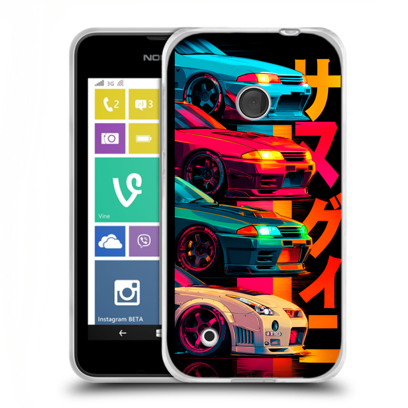 Пластиковый чехол на Nokia Lumia 530 с принтом Гоночные машины Пластиковый чехол на Nokia Lumia 530 с принтом Гоночные машины