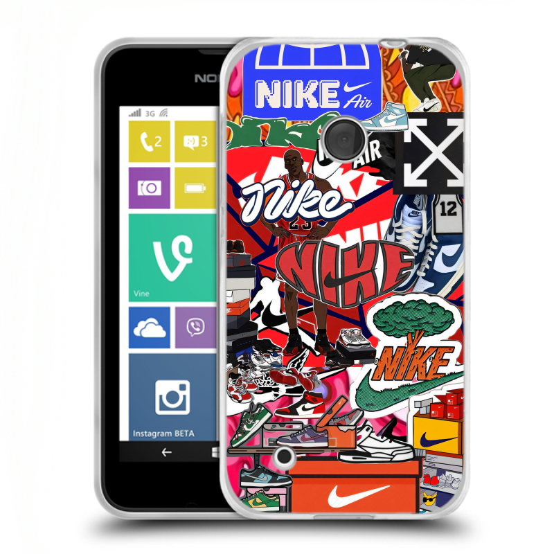 Пластиковый чехол на Nokia Lumia 530 с принтом Найк Nike яркий Пластиковый чехол на Nokia Lumia 530 с принтом Найк Nike яркий