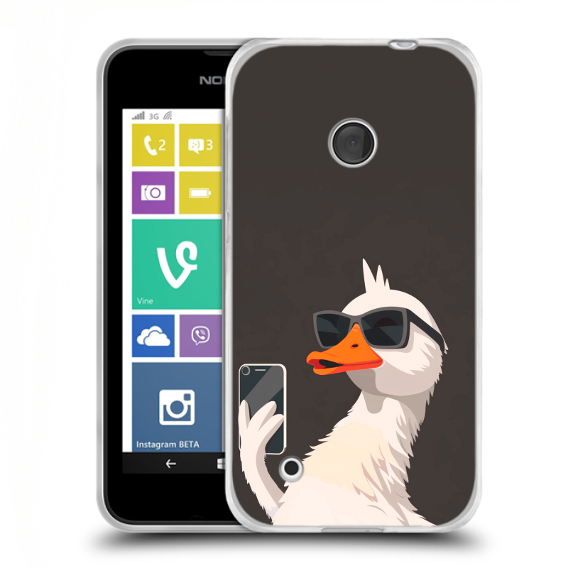 Пластиковый чехол на Nokia Lumia 530 с принтом утка в очках Пластиковый чехол на Nokia Lumia 530 с принтом утка в очках
