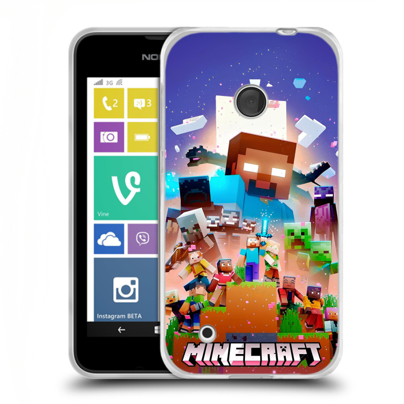 Пластиковый чехол на Nokia Lumia 530 с принтом Майнкрафт Minecraft Пластиковый чехол на Nokia Lumia 530 с принтом Майнкрафт Minecraft