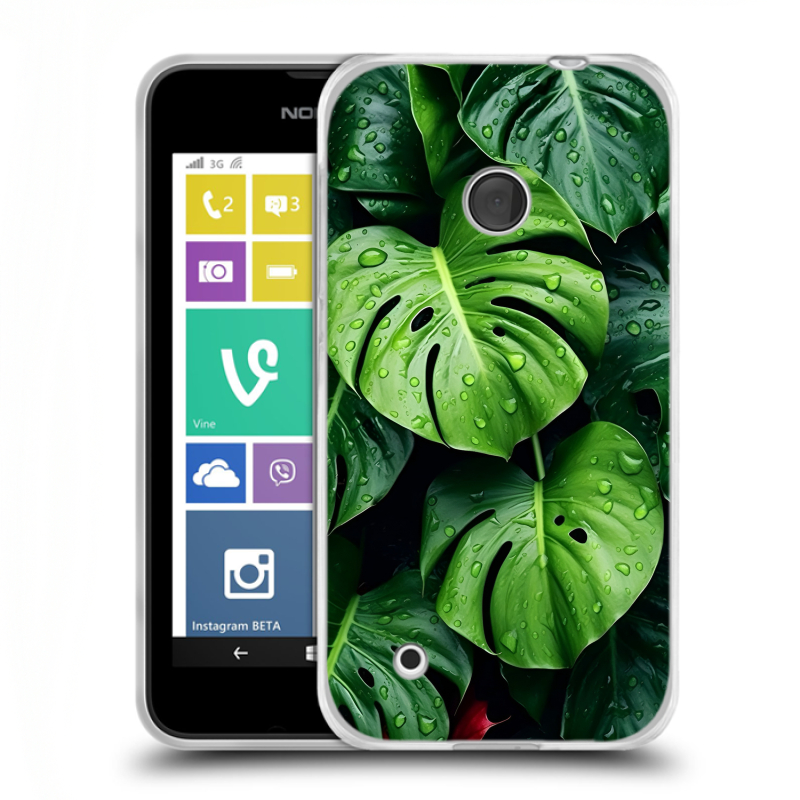 Пластиковый чехол на Nokia Lumia 530 с принтом Листья Пластиковый чехол на Nokia Lumia 530 с принтом Листья
