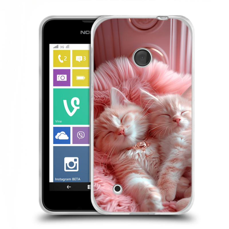 Пластиковый чехол на Nokia Lumia 530 с принтом котята котики Пластиковый чехол на Nokia Lumia 530 с принтом котята котики