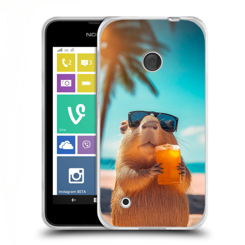 Пластиковый чехол на Nokia Lumia 530 с принтом Капибара Пластиковый чехол на Nokia Lumia 530 с принтом Капибара