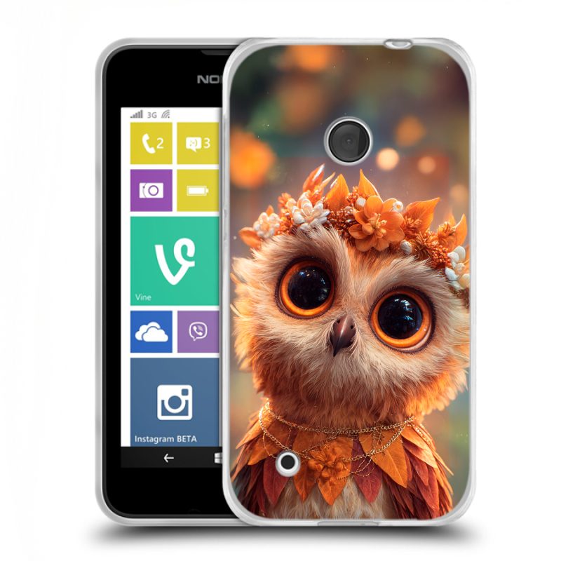 Пластиковый чехол на Nokia Lumia 530 с принтом Милая сова Пластиковый чехол на Nokia Lumia 530 с принтом Милая сова