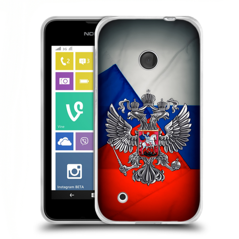 Пластиковый чехол на Nokia Lumia 530 с принтом Флаг России Пластиковый чехол на Nokia Lumia 530 с принтом Флаг России