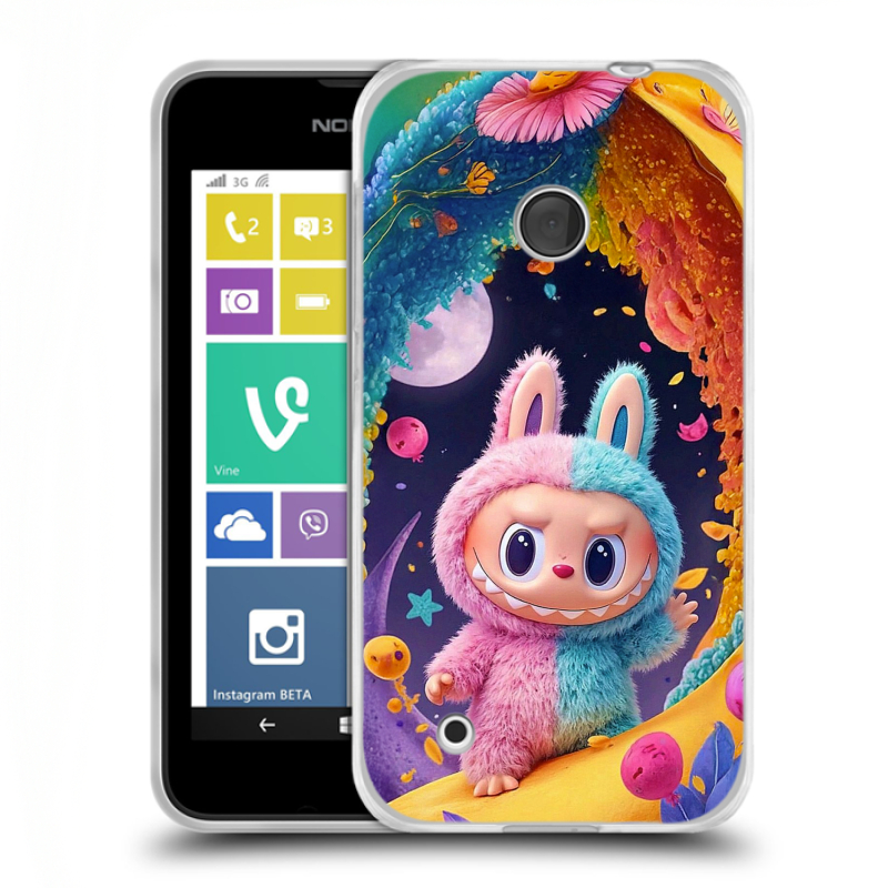 Пластиковый чехол на Nokia Lumia 530 с принтом Labubu Лабубу Пластиковый чехол на Nokia Lumia 530 с принтом Labubu Лабубу
