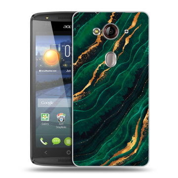 Пластиковый чехол на Acer Liquid E3 с принтом Мрамор зеленое золото Пластиковый чехол на Acer Liquid E3 с принтом Мрамор зеленое золото
