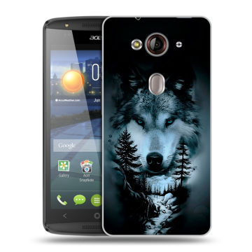 Пластиковый чехол на Acer Liquid E3 с принтом Лесной волк Пластиковый чехол на Acer Liquid E3 с принтом Лесной волк