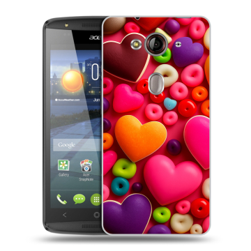 Пластиковый чехол на Acer Liquid E3 с принтом Сердечки Пластиковый чехол на Acer Liquid E3 с принтом Сердечки