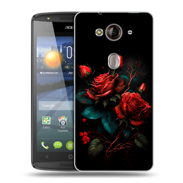 Пластиковый чехол на Acer Liquid E3 с принтом Розы красные Пластиковый чехол на Acer Liquid E3 с принтом Розы красные