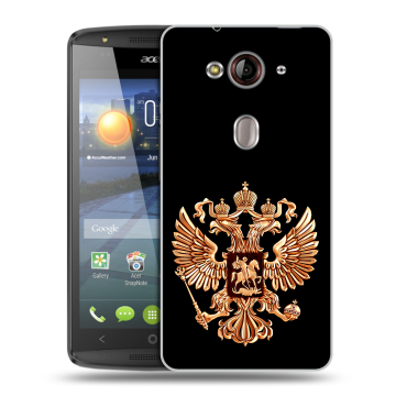 Пластиковый чехол на Acer Liquid E3 с принтом Герб России золотой Пластиковый чехол на Acer Liquid E3 с принтом Герб России золотой