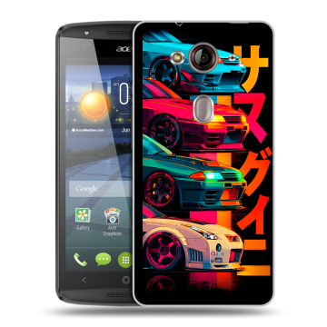 Пластиковый чехол на Acer Liquid E3 с принтом Гоночные машины