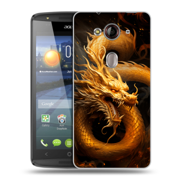 Пластиковый чехол на Acer Liquid E3 с принтом Золотой дракон Пластиковый чехол на Acer Liquid E3 с принтом Золотой дракон