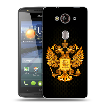 Пластиковый чехол на Acer Liquid E3 с принтом Герб России желтый Пластиковый чехол на Acer Liquid E3 с принтом Герб России желтый