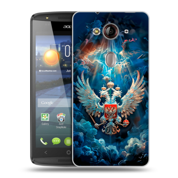 Пластиковый чехол на Acer Liquid E3 с принтом Герб флаг России Пластиковый чехол на Acer Liquid E3 с принтом Герб флаг России