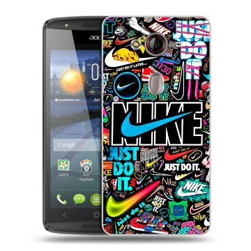 Пластиковый чехол на Acer Liquid E3 с принтом найк nike черный Пластиковый чехол на Acer Liquid E3 с принтом найк nike черный