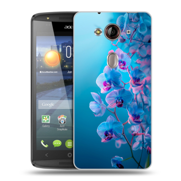 Пластиковый чехол на Acer Liquid E3 с принтом голубые орхидеи Пластиковый чехол на Acer Liquid E3 с принтом голубые орхидеи
