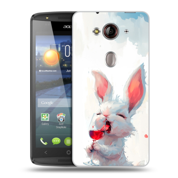 Пластиковый чехол на Acer Liquid E3 с принтом кролик зайчик Пластиковый чехол на Acer Liquid E3 с принтом кролик зайчик