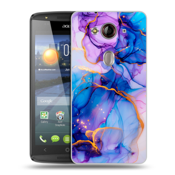 Пластиковый чехол на Acer Liquid E3 с принтом синий мрамор