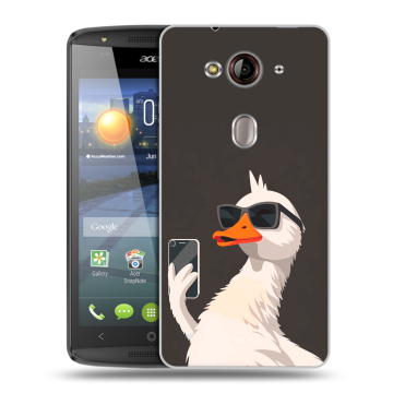 Пластиковый чехол на Acer Liquid E3 с принтом утка в очках Пластиковый чехол на Acer Liquid E3 с принтом утка в очках