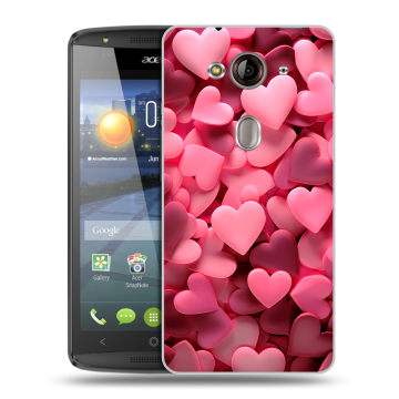 Пластиковый чехол на Acer Liquid E3 с принтом розовые сердечки Пластиковый чехол на Acer Liquid E3 с принтом розовые сердечки