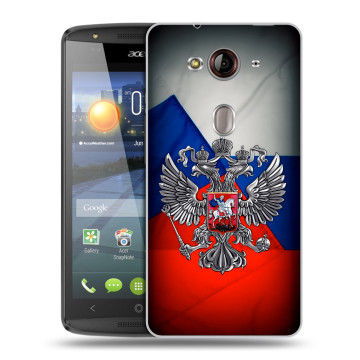 Пластиковый чехол на Acer Liquid E3 с принтом Флаг России Пластиковый чехол на Acer Liquid E3 с принтом Флаг России