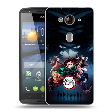 Пластиковый чехол на Acer Liquid E3 с принтом Demon Slayer Клинок рассекающий демонов