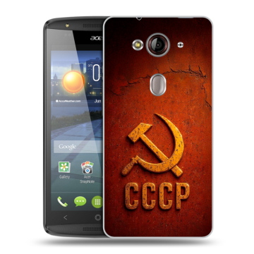 Пластиковый чехол на Acer Liquid E3 с принтом Флаг Герб СССР Пластиковый чехол на Acer Liquid E3 с принтом Флаг Герб СССР