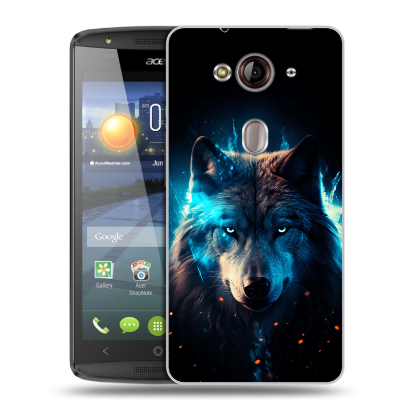 Пластиковый чехол на Acer Liquid E3 с принтом Волк ночной Пластиковый чехол на Acer Liquid E3 с принтом Волк ночной