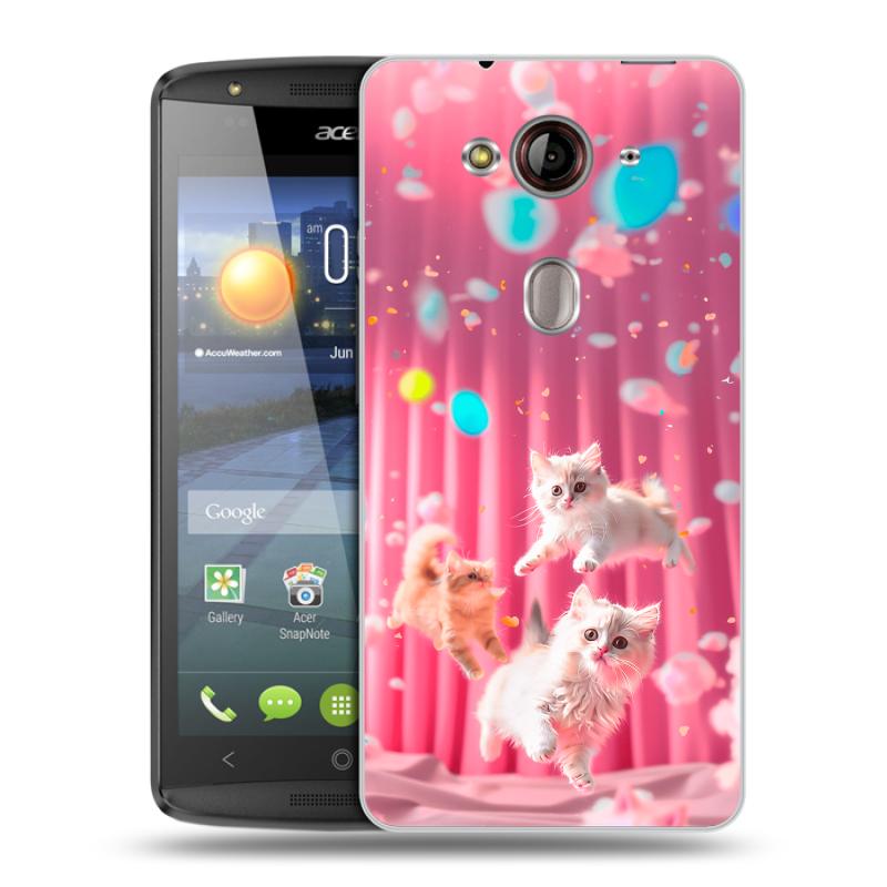 Пластиковый чехол на Acer Liquid E3 с принтом милые котики Пластиковый чехол на Acer Liquid E3 с принтом милые котики
