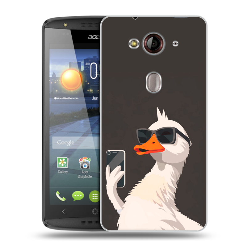 Пластиковый чехол на Acer Liquid E3 с принтом утка в очках Пластиковый чехол на Acer Liquid E3 с принтом утка в очках