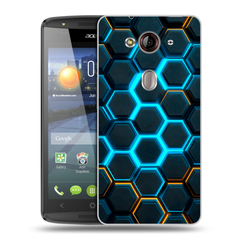 Пластиковый чехол на Acer Liquid E3 с принтом Неоновые соты Пластиковый чехол на Acer Liquid E3 с принтом Неоновые соты