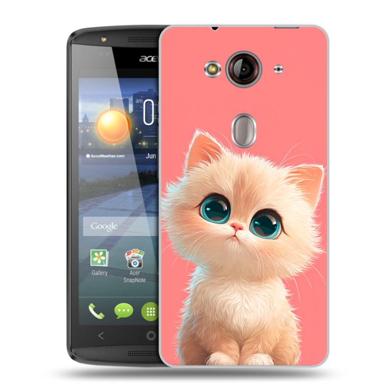 Пластиковый чехол на Acer Liquid E3 с принтом Розовый котенок Пластиковый чехол на Acer Liquid E3 с принтом Розовый котенок