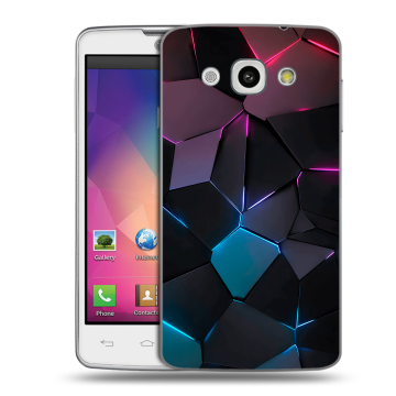 Пластиковый чехол на LG L60 с принтом Геометрия неона