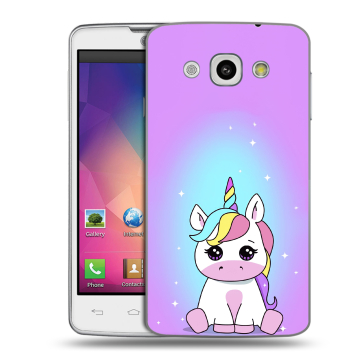 Пластиковый чехол на LG L60 с принтом Единорог